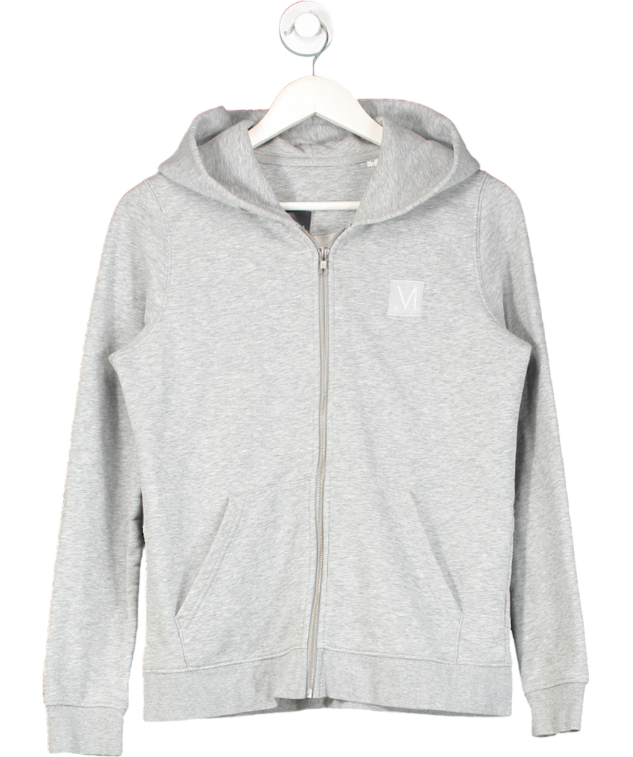 Grey Embroidered Hoodie UK M