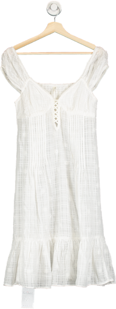 Anthropologie White Boho Midi Dress Small
