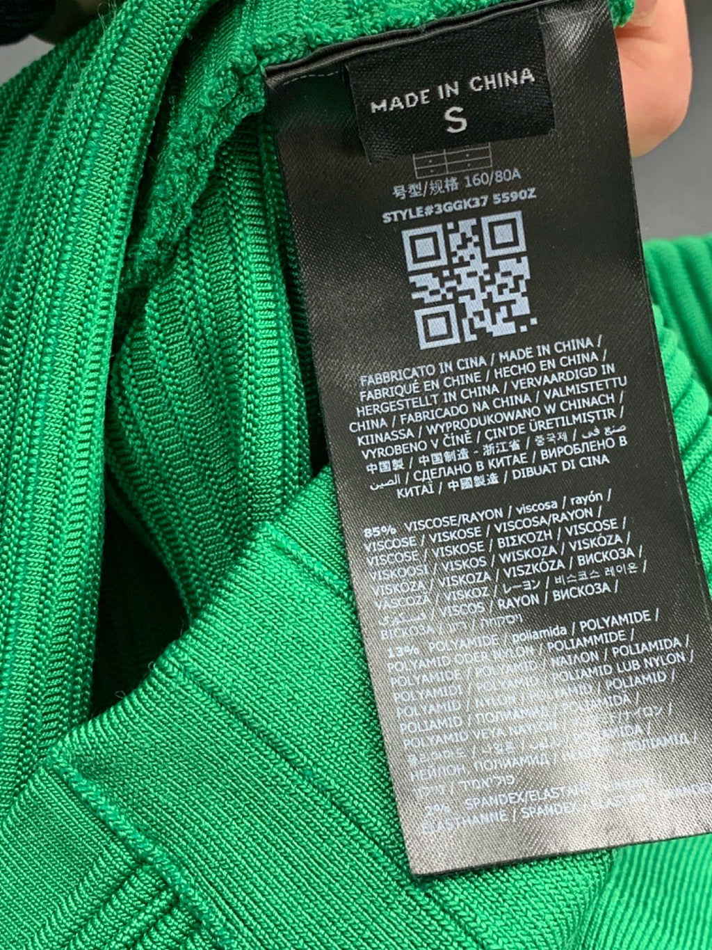 Guess Green Ribbed Dress UK S