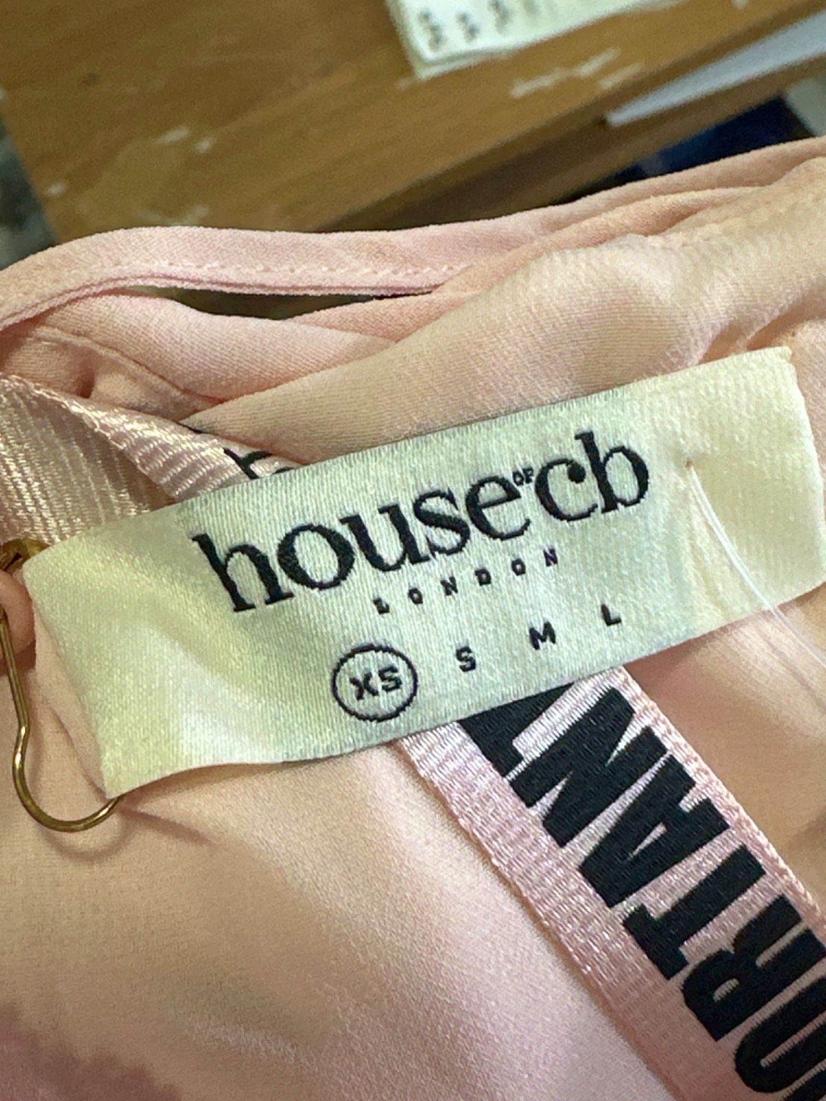 House of CB Soft Peach Syrah Dress UK XS