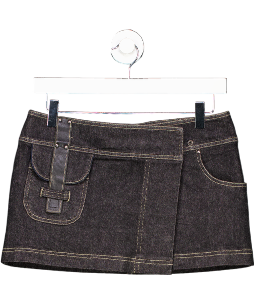 Planet Remix Black Denim Utility Mini Skirt UK S
