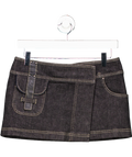 Planet Remix Black Denim Utility Mini Skirt UK S