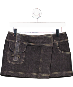 Planet Remix Black Denim Utility Mini Skirt UK S