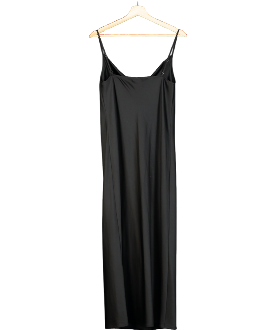 MaxMara Black Satin Slip Dress UK S