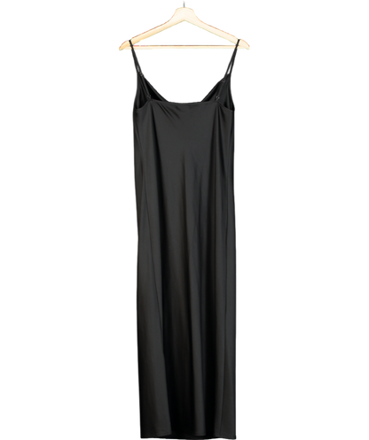 MaxMara Black Satin Slip Dress UK S