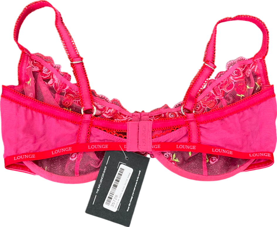 Lounge Underwear Pink Blush Embroidered Balcony Bra UK 36F