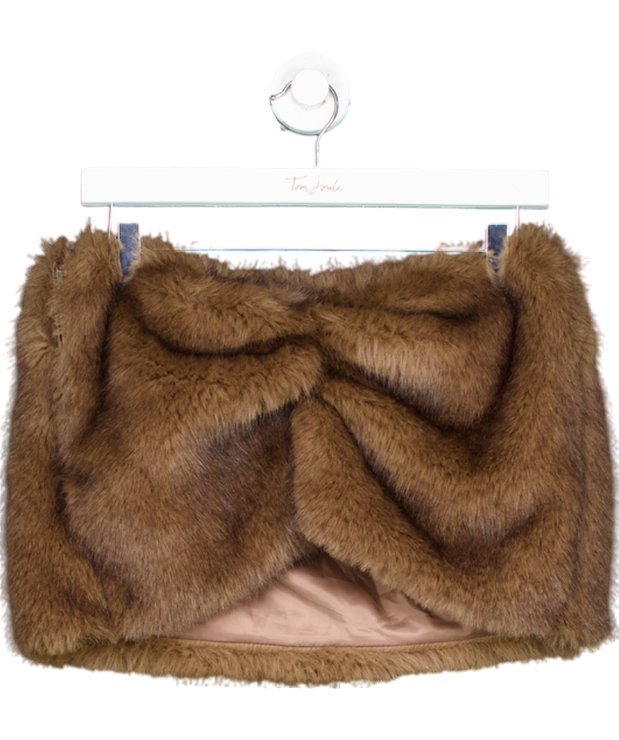 Bodysourced Brown Fur Skirt UK M/L