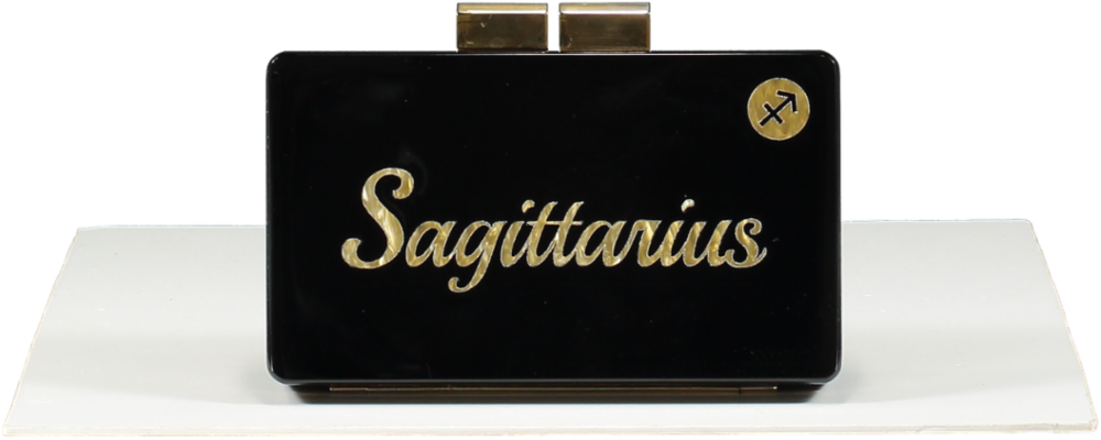 Urania Gazelli Black Saggitarius Zodiac Box Clutch bag