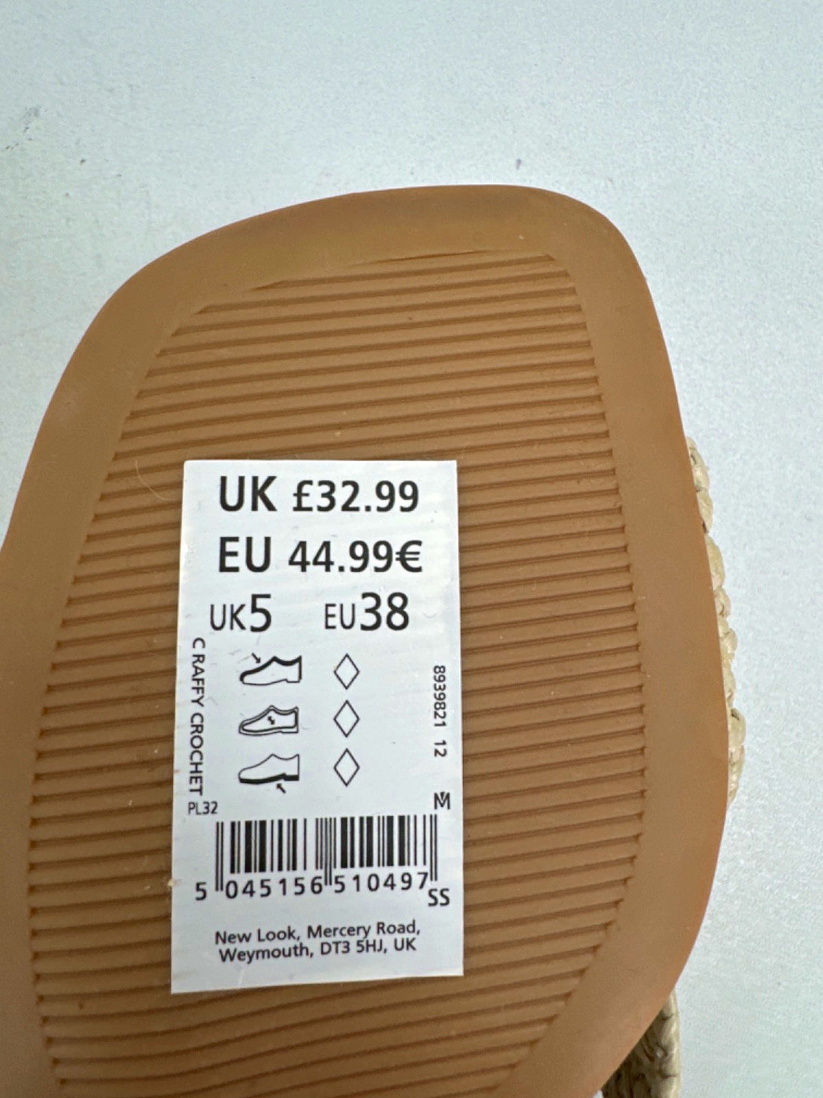 New Look Beige Crochet Heeled Sandals EU 38 UK 5