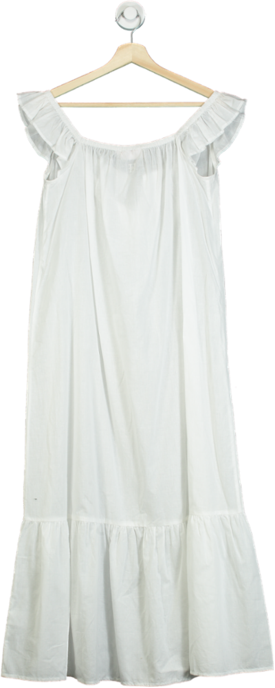 Hank & Hera White Off-Shoulder Ruffle Dress UK XS