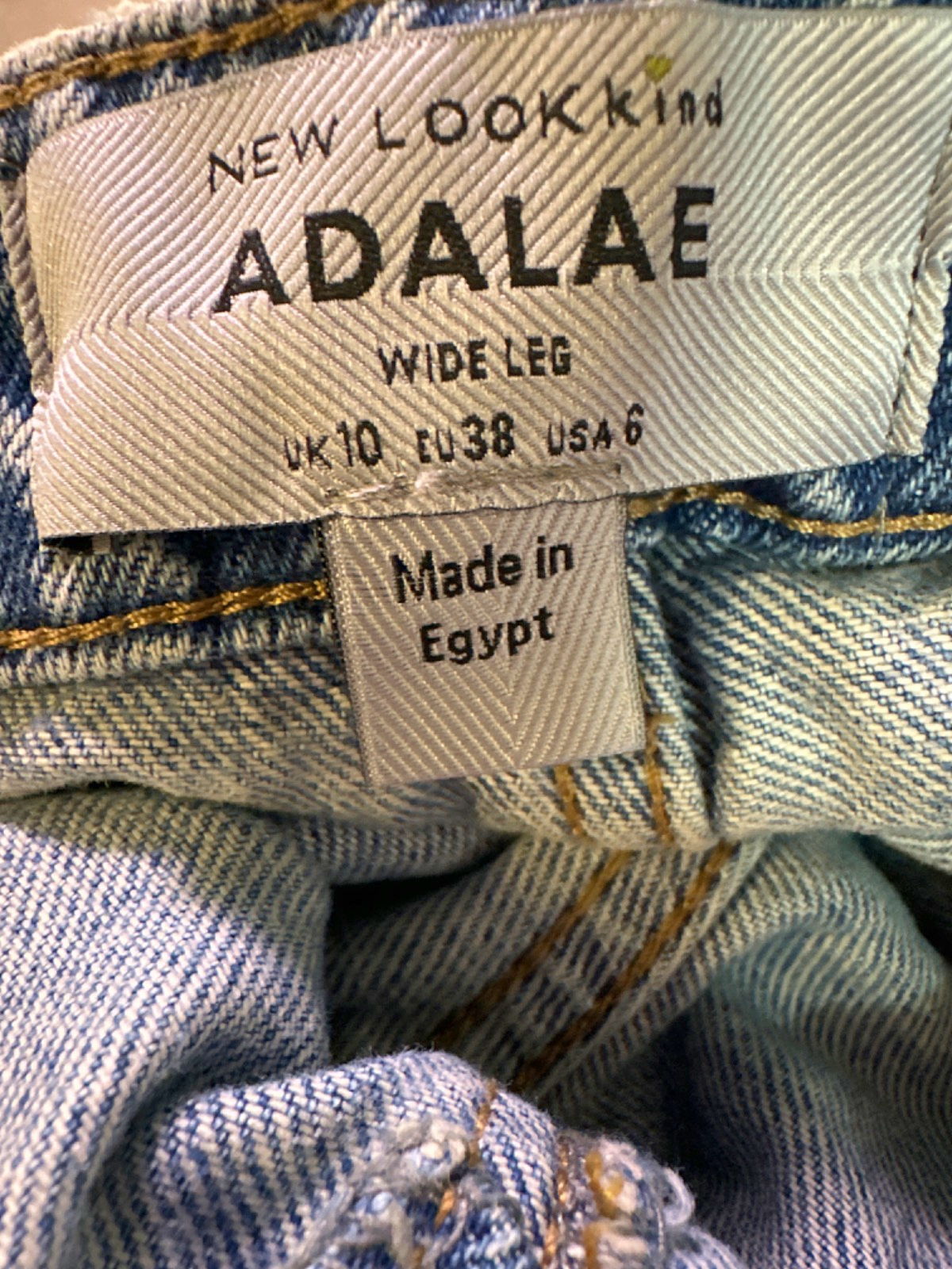 New Look Blue Adalae Wide Leg Turn Up Jeans UK 10