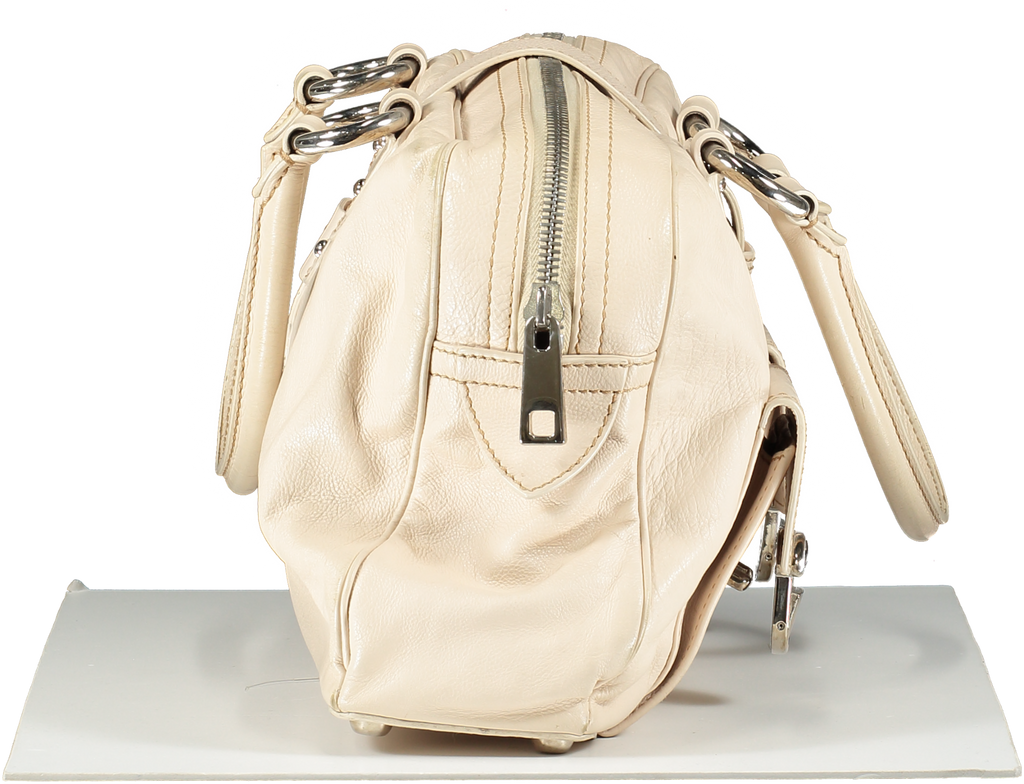 Marc Jacobs Cream Leather 2 Pocket Top Handles Venetia Handbag