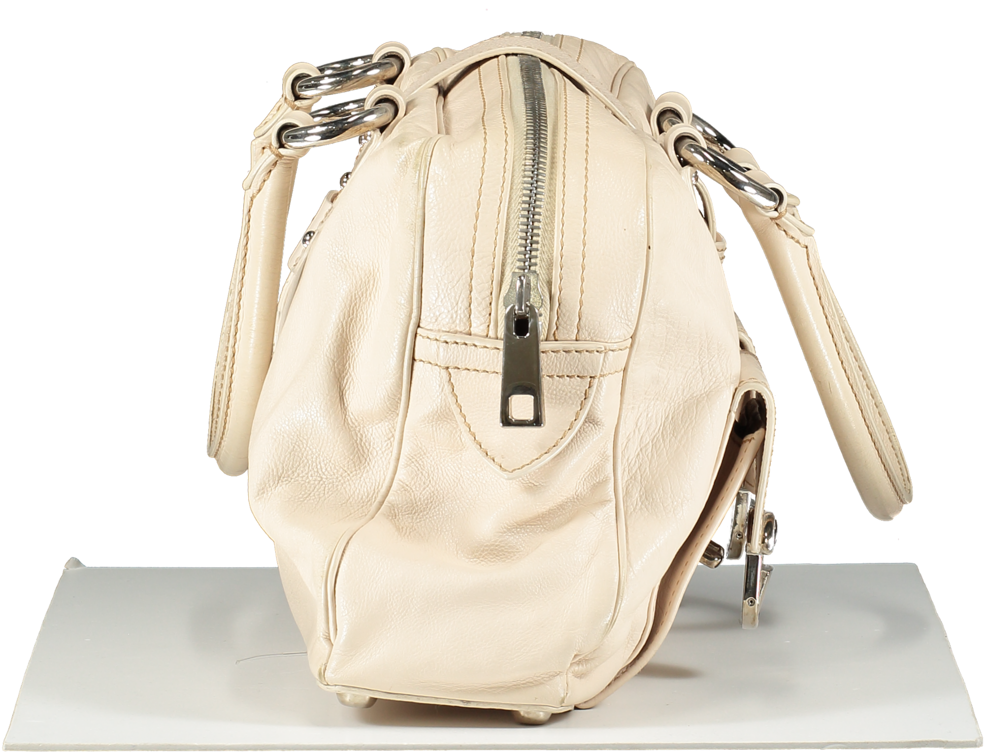 Marc Jacobs Cream Leather 2 Pocket Top Handles Venetia Handbag