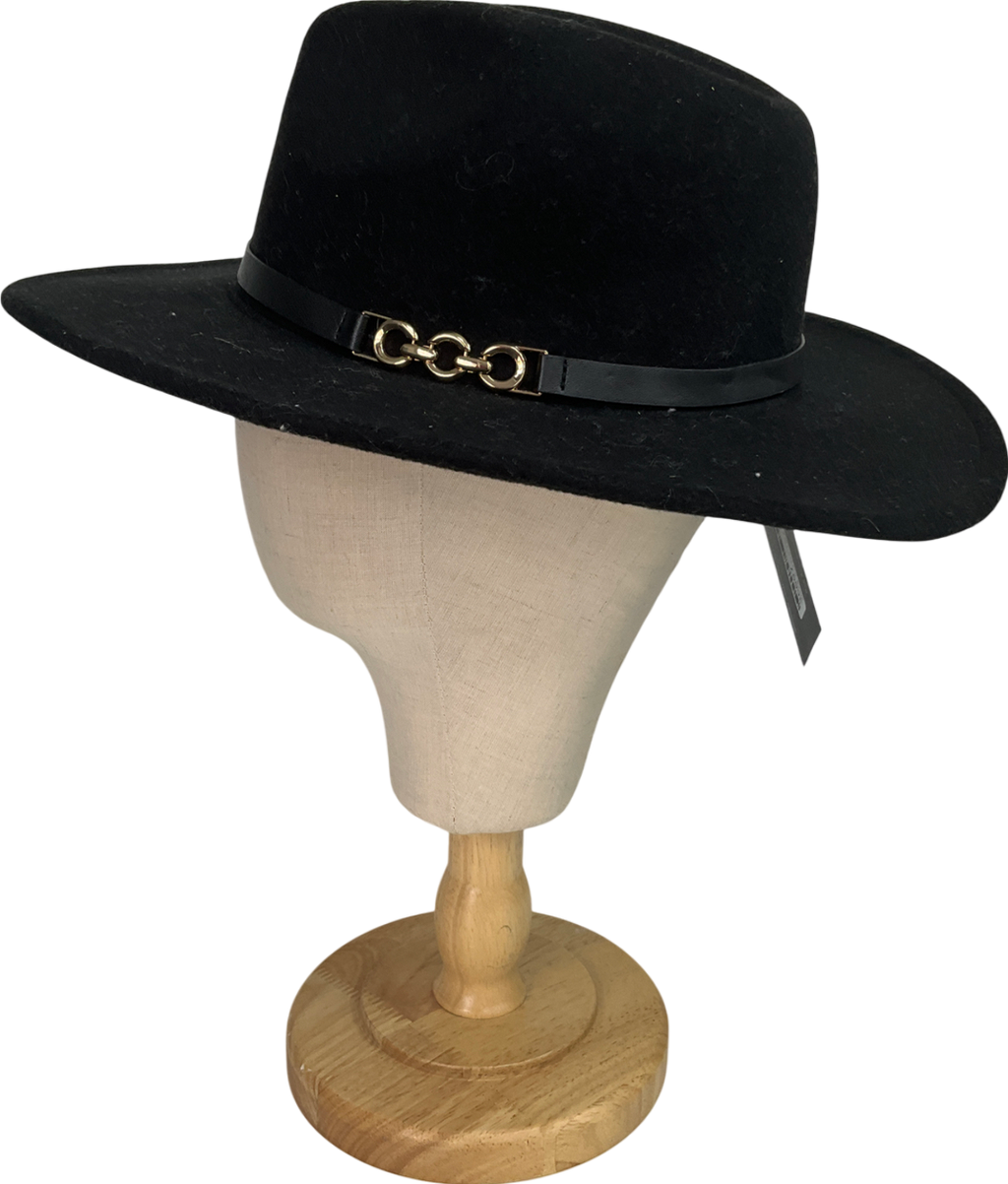 Accessorize Black Wool Fedora Hat