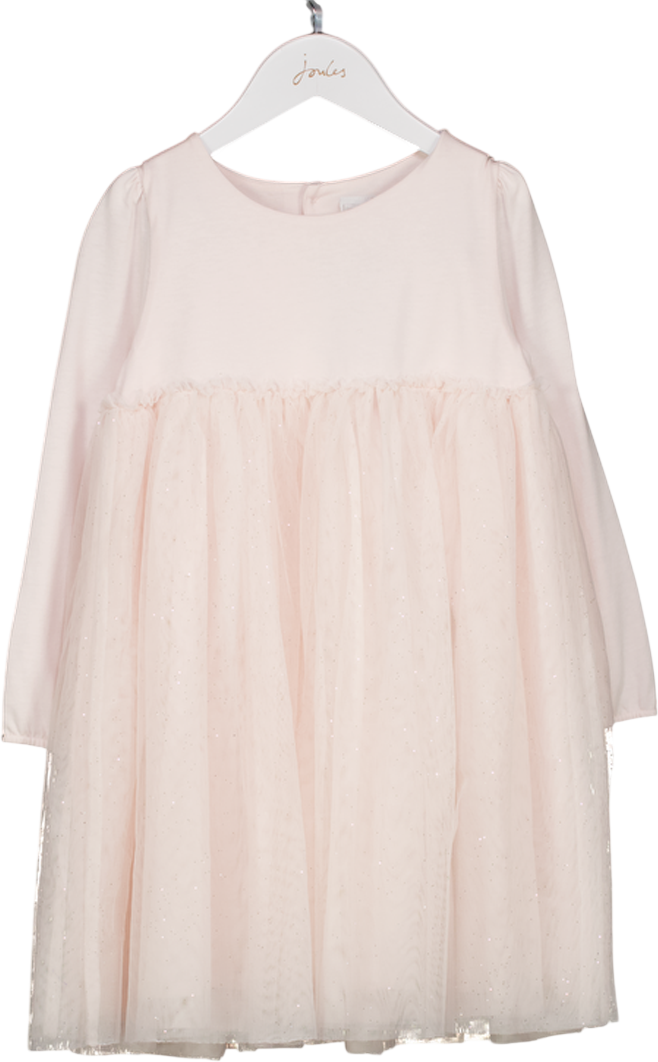 The White Company Blush Pink Glitter Tulle Skirted Dress 5 - 6 Years