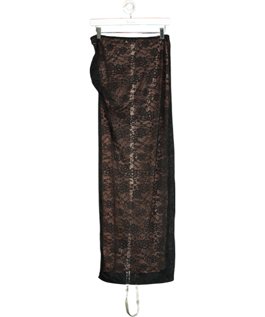 Mistress Rocks Black Lace Midi Skirt UK S