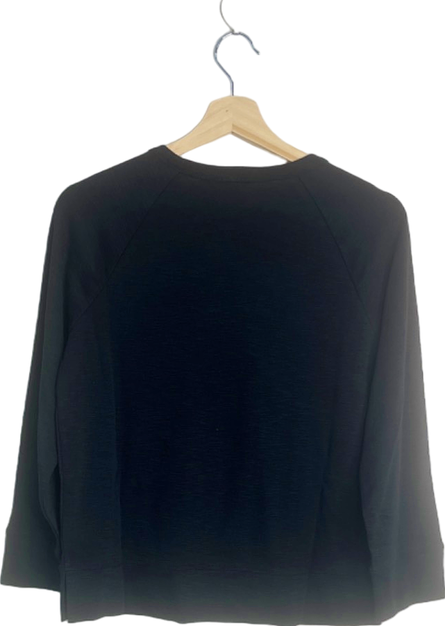 Jigsaw Black Cotton Luxe Raglan Tee UK S