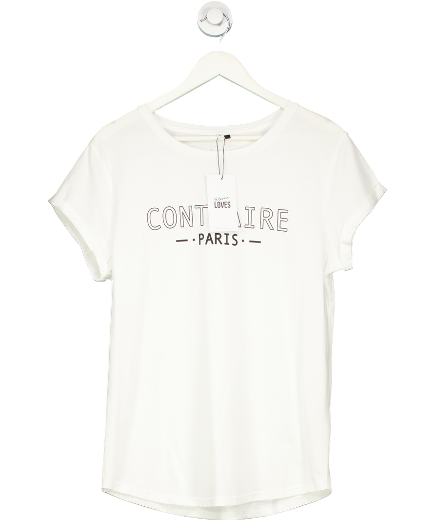 Eleven Loves White Au Contraire Paris 100% Cotton T-shirt UK L
