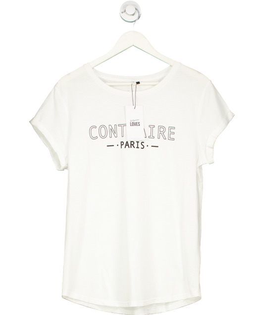 Eleven Loves White Au Contraire Paris 100% Cotton T-shirt UK L