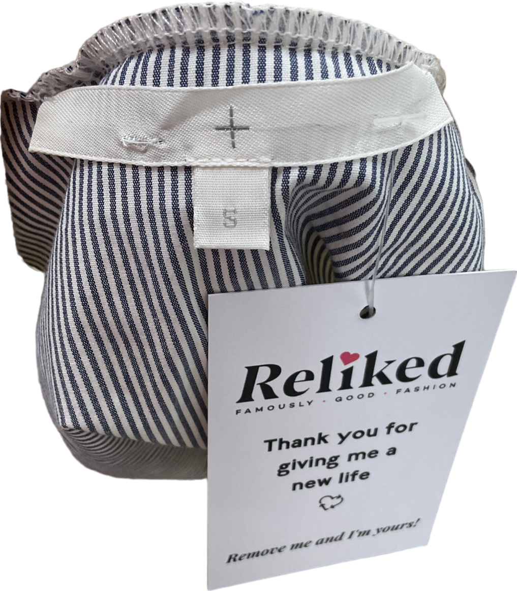 thakoon Cream Womens Crew Neck Waffle Knit Striped Layered Sweater White Blue UK S