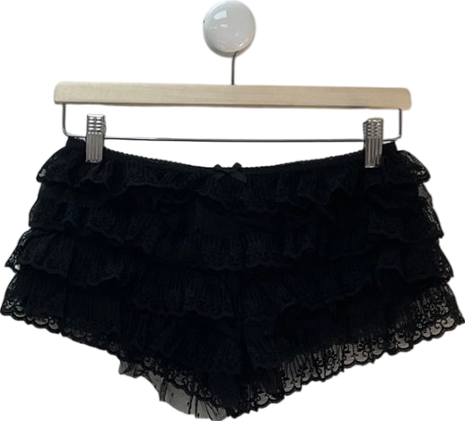 Jaded London Black Rhea Lace Bloomer Shorts UK 8