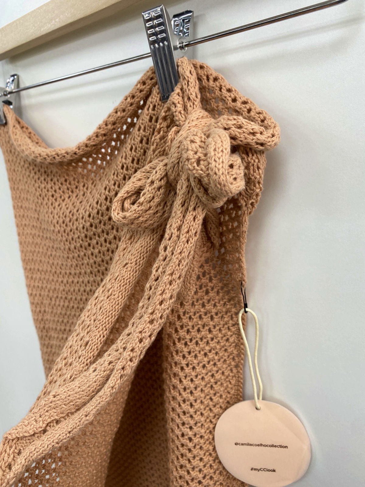 Camila Coelho Brown Crochet Wrap Skirt XS