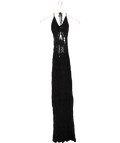 Lyla Wilde Black Crochet Maxi Dress Beach Cover Up UK XS/S