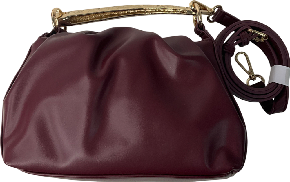 ASOS Red Hammered Top Handle Grab Bag In Burgundy One Size