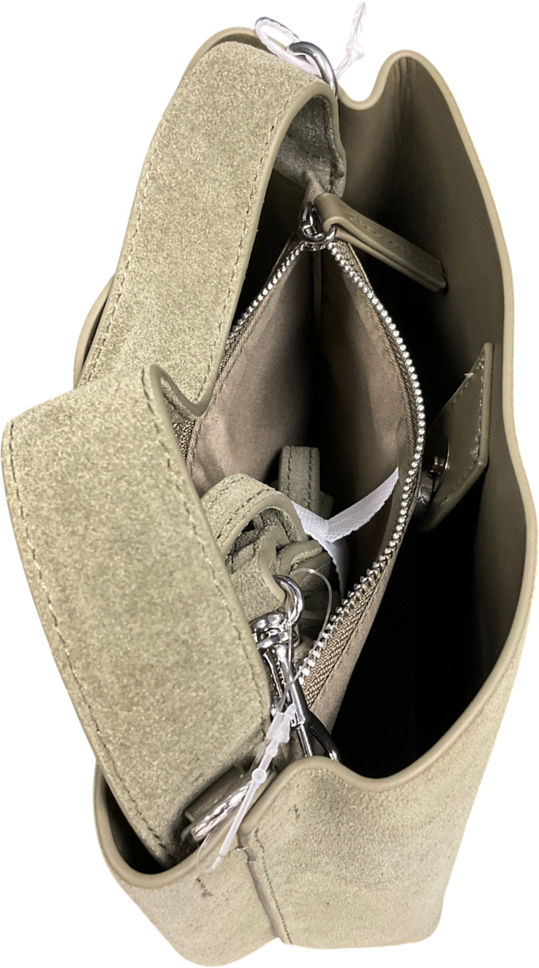 NA-KD Mini Suede Crossbody Tote Khaki Green