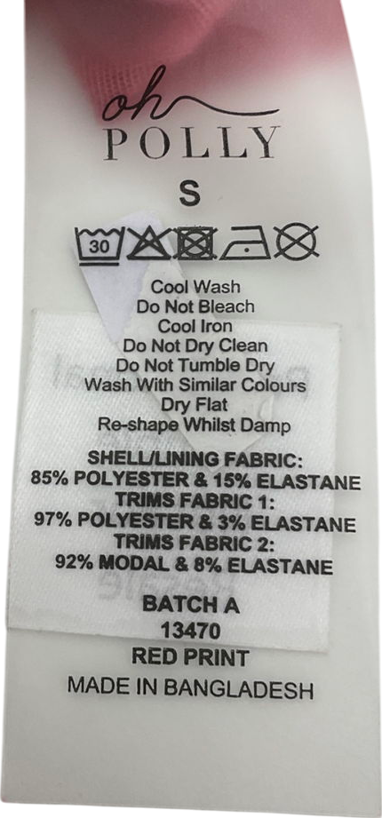 Oh Polly Kristena Add To Wishlist Ruffled Halterneck Bodysuit In Red Print UK S