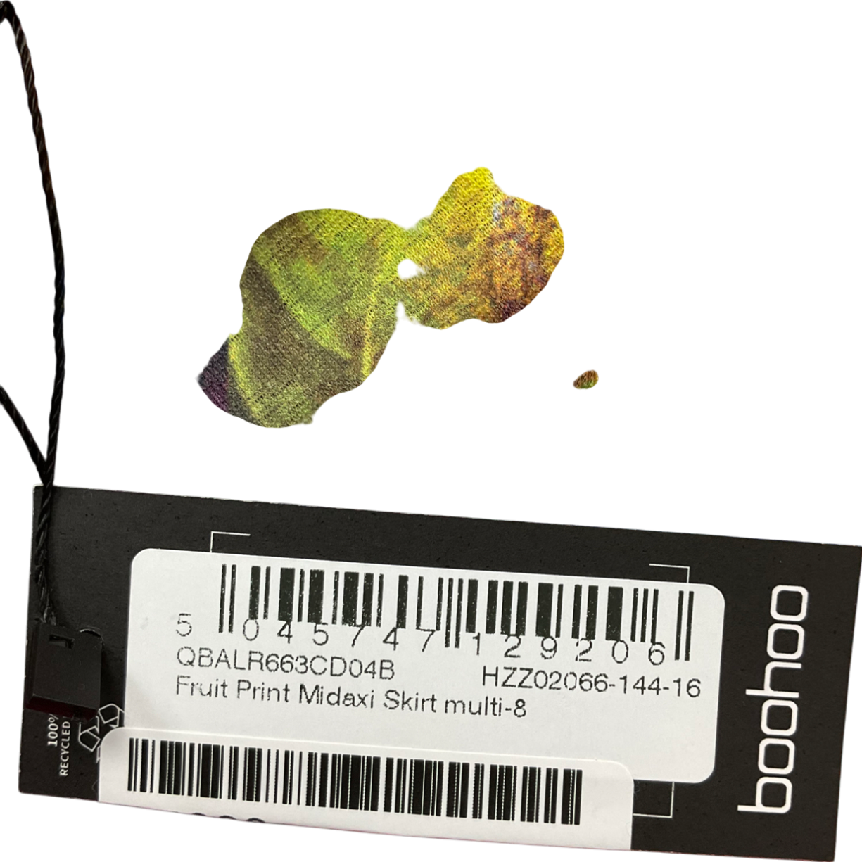 boohoo Multicoloured Fruit Printed Midaxi Skirt UK 8