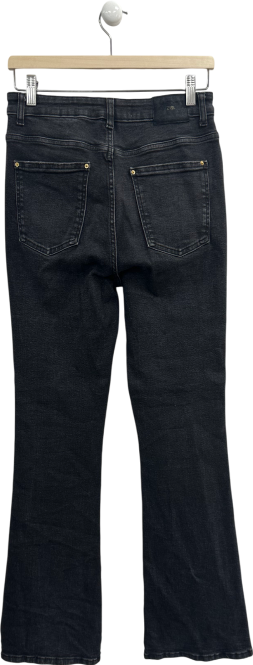 ZARA Grey Z1975 Flared High-waist Jeans UK 6