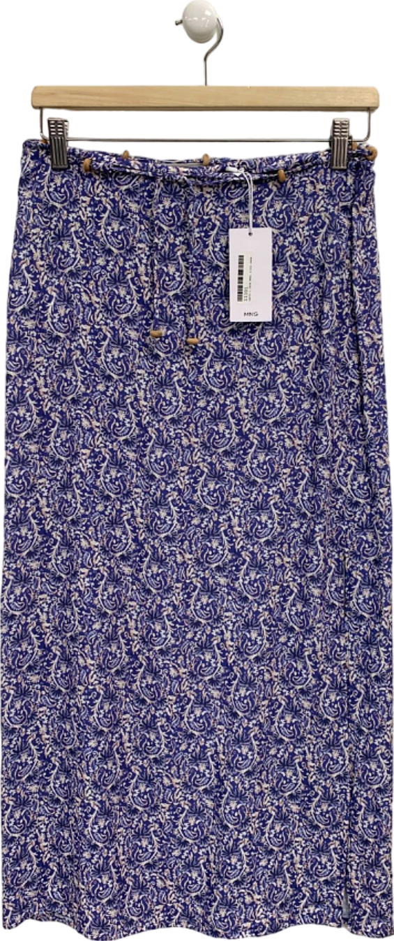Mango Blue Floral Skirt UK S