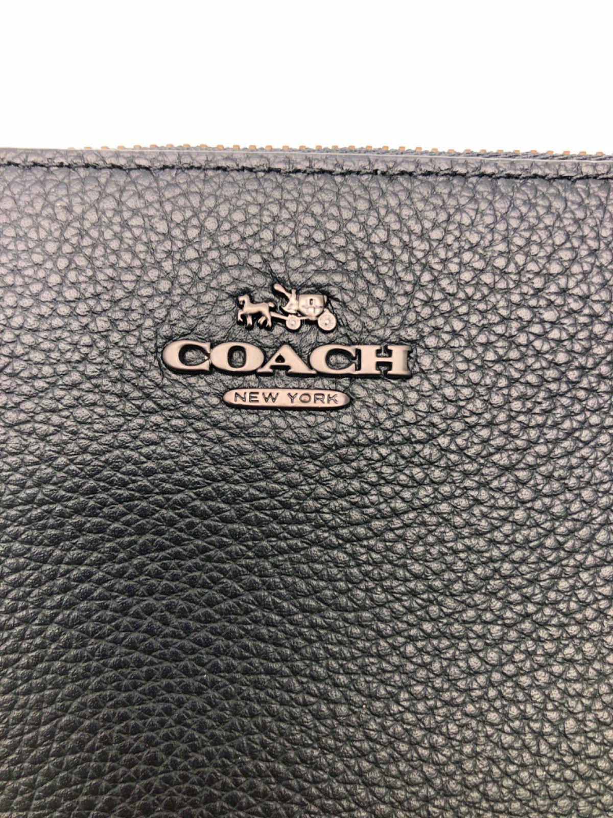 Coach Black Wristlet with Stud Detail One Size