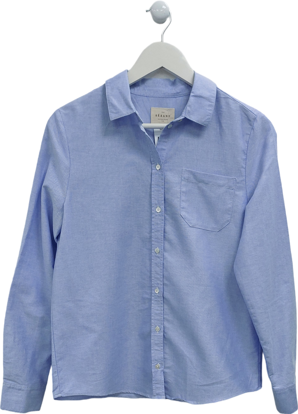 Sézane Blue Organic Cotton Shirt UK M