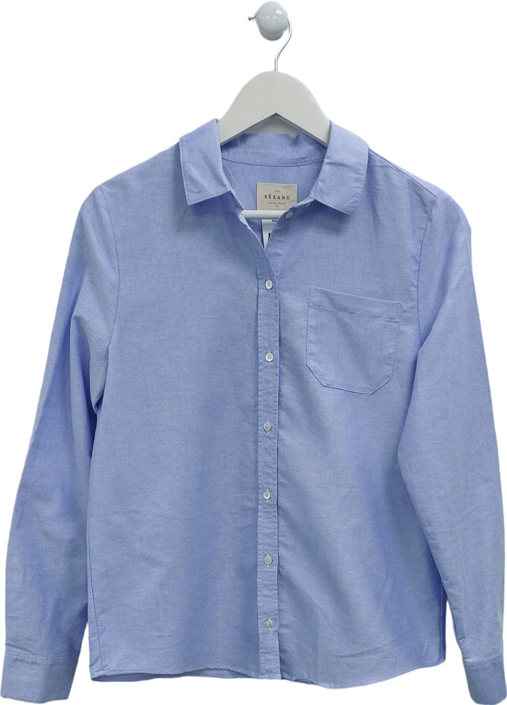 Sézane Blue Organic Cotton Shirt UK M