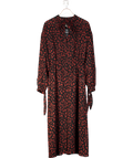 Nanushka Black Tie Neck Animal Print Dress UK M