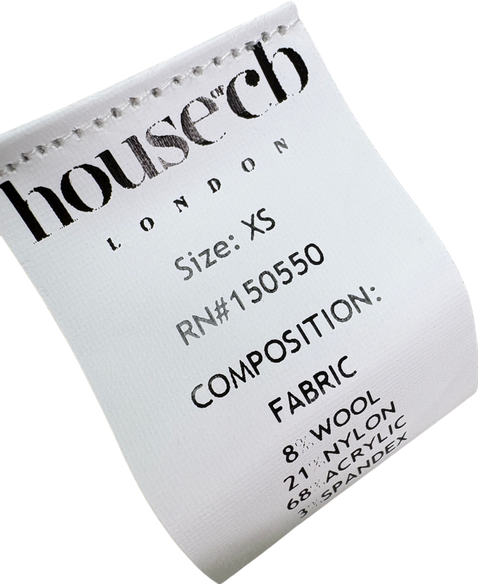 House of CB Beige Sydney Ribbed Knit Leggings UK XS