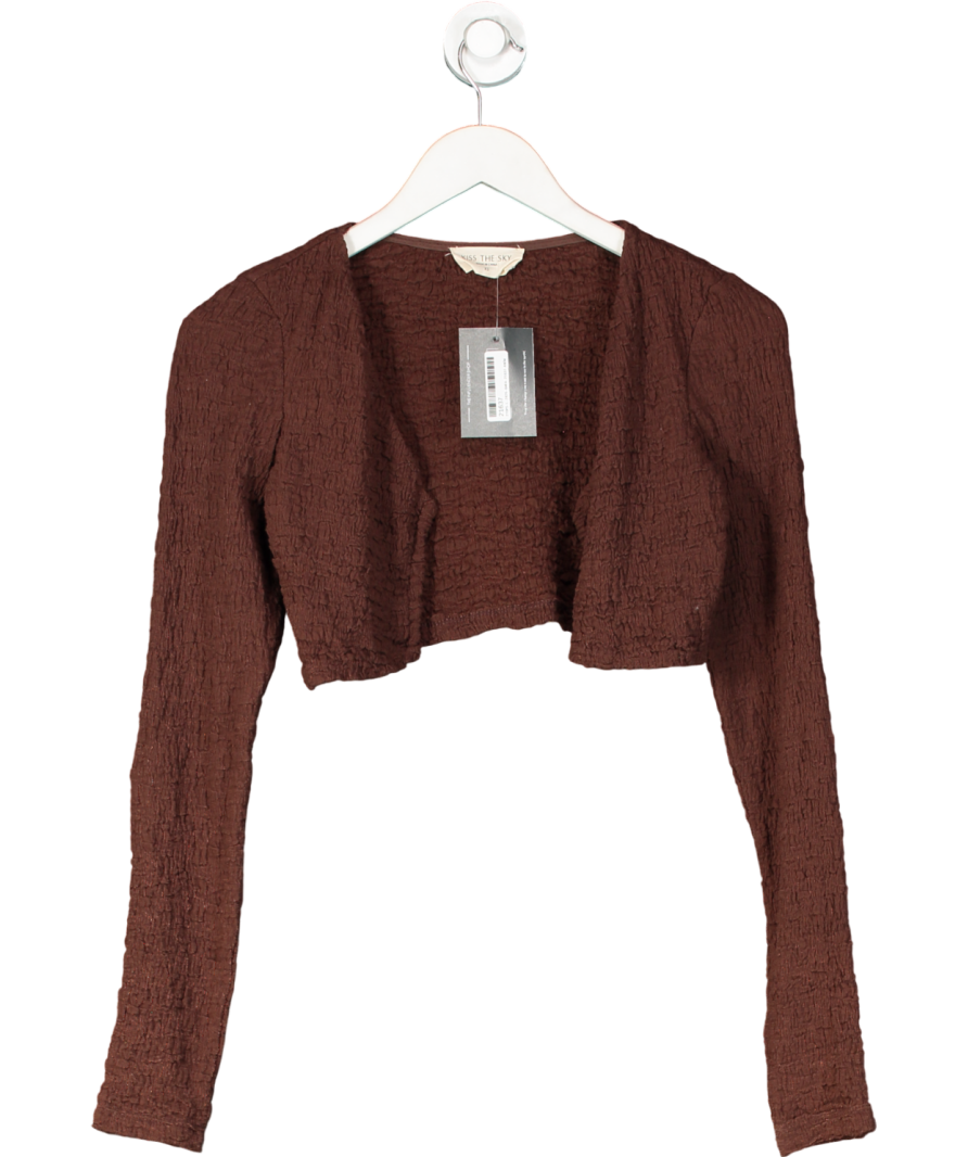 Kiss The Sky Brown Long Sleeve Tie Front Top UK XS
