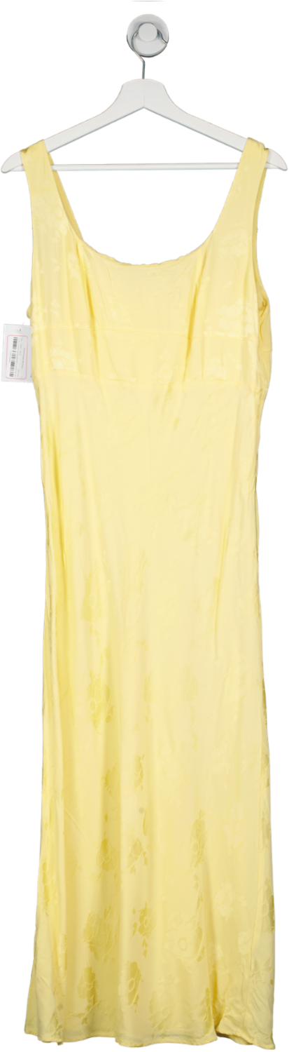 Rixo Yellow Benedict Strappy Midi Dress UK 16