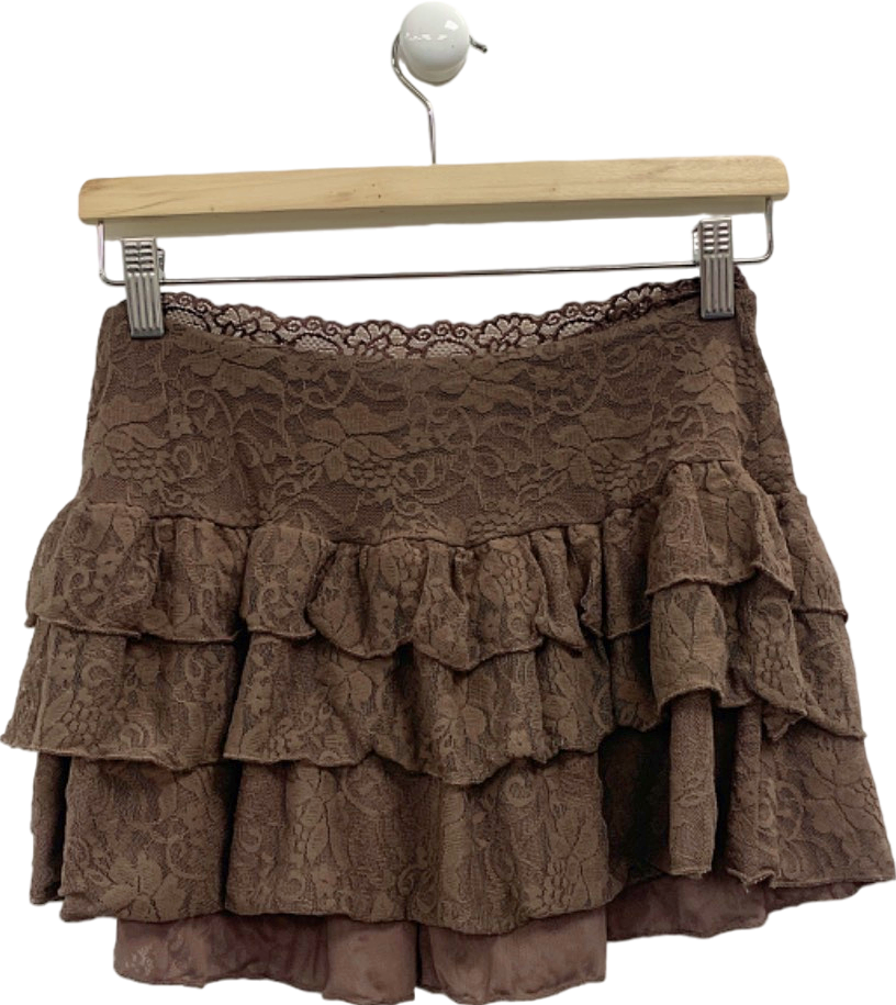 Outcast Brown Emerson Mini Skirt UK S