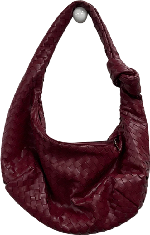 New Look Red Burgundy Leather-look Weave Shoulder Bag One Size