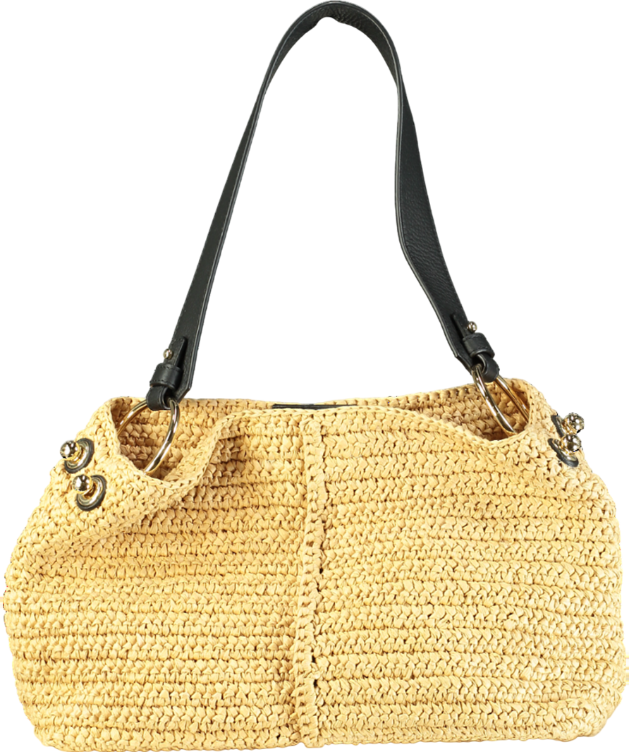 Strathberry Beige Lana Hobo 100% Raffia Bag