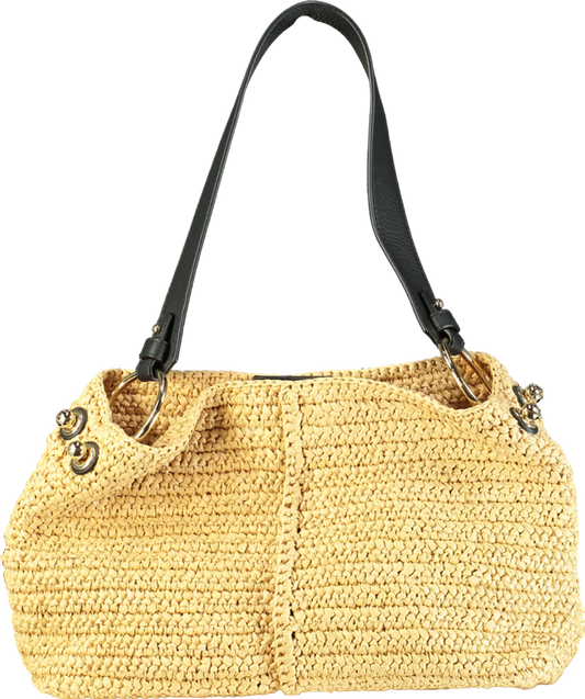 Strathberry Beige Lana Hobo 100% Raffia Bag