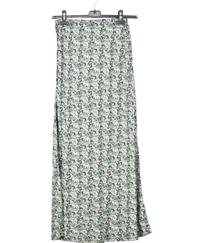 MANGO Green Floral-print Long Skirt UK S