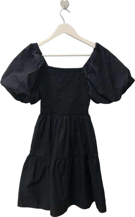 In The Style Corset Detail Puff Sleeve Mini Skater Dress In Black UK 12