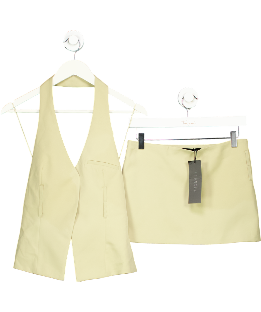 Lioness Beige Ethereal Buckle Skirt + Ethereal Buckle Top UK 6