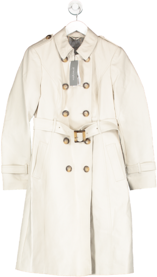 Principles Nude Checked Faced Trench Coat UK 8
