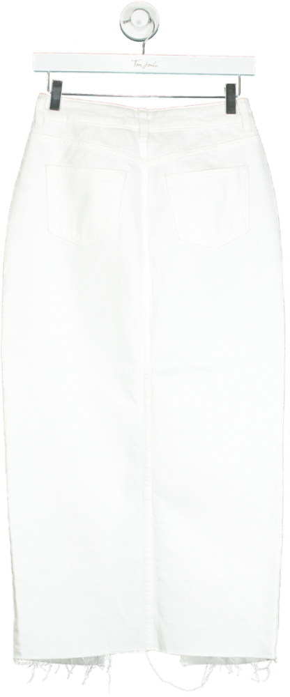 New Look White Denim Skirt UK 8