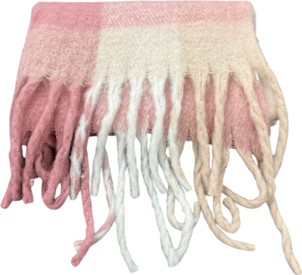 Pink Stripe Brushed Scarf